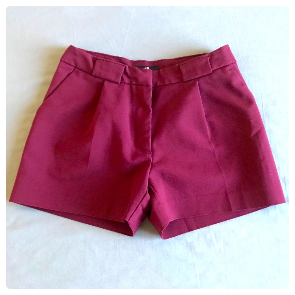 H&M Burgundy Dress Shorts